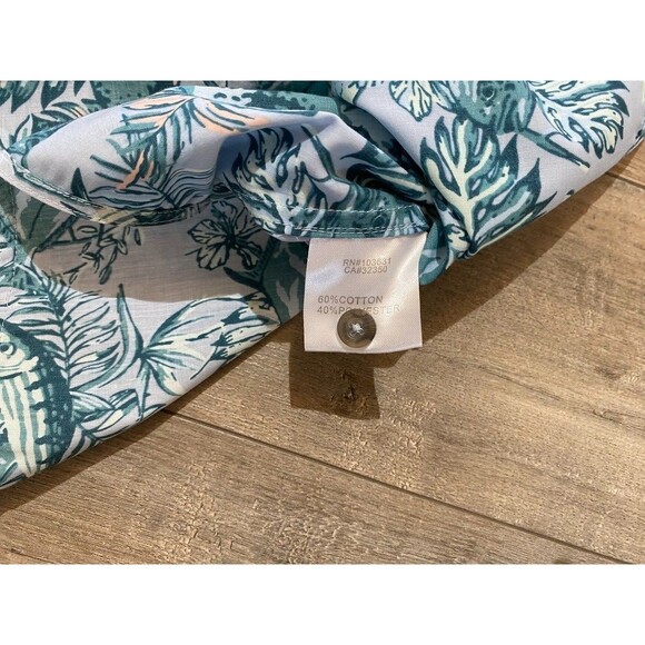 Simms Tailout Mens M Button Up Short Sleeve Fish Print Fishing Hawaiian Shirt - Picture 4 of 8